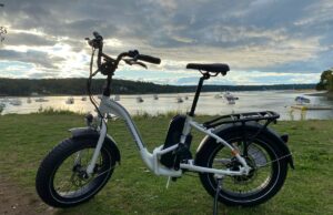 Rad Power Bikes pede falência e pretende vender o negócio RadExpand 5 Rad Power Bikes against harbor background