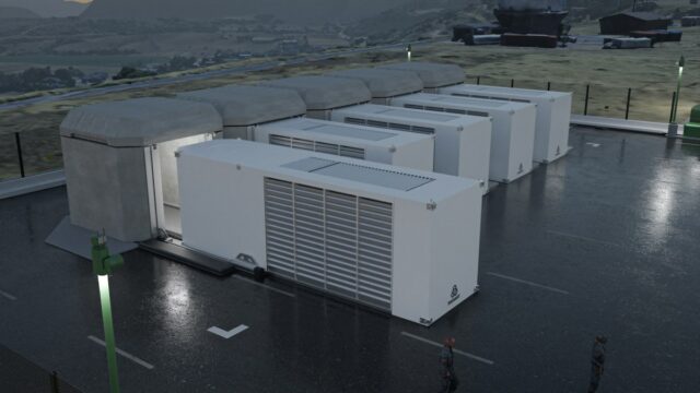 Radiant Nuclear levanta US$ 300 milhões para seu reator semidimensionado A rendering of five Radiant Nuclear's power plants being installed.