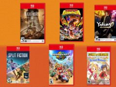 Recentemente marcou um Switch 2? Há muitos jogos com descontos para a Cyber Monday Case de jogo Nintendo Switch para Mario Kart World, apresentando Mario em um kart com outros personagens correndo.