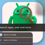 Ilustração mostrando os ícones de aplicativos padrão do Android com um X vermelho sendo substituídos por aplicativos alternativos com marcas de seleção verdes.