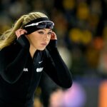 A patinadora holandesa Jutta Leerdam ficou em segundo lugar nos 500m nas seletivas olímpicas holandesas