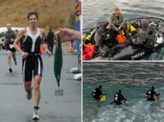 Restos mortais de triatleta desaparecido encontrados em Santa Cruz após tubarão ser avistado com corpo humano na boca Restos mortais de triatleta desaparecido encontrados em Santa Cruz após tubarão ser avistado com corpo humano na boca