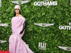 Rihanna usa lençol bizarro enquanto Chloe Sevigny e Kristen Stewart usam vestidos nada lisonjeiros enquanto lideram as estrelas mais mal vestidas no Gotham Film Awards Rihanna sofreu uma rara falha de moda no Gotham Film Awards na noite de domingo