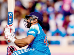 Rohit quebra o recorde de Afridi de mais seis em ODIs Rohit quebra o recorde de Afridi de mais seis em ODIs