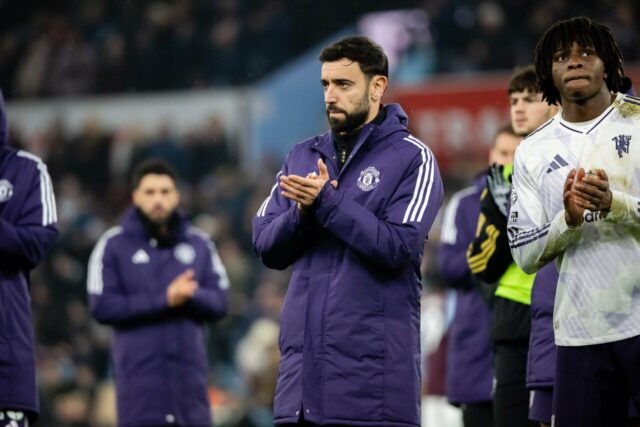 Bruno Fernandes jogando pelo Man Utd x Villa