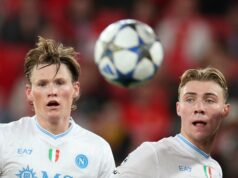 Scott McTominay agora surpreendeu Ben Foster por detalhes ‘incríveis’ do Napoli que ele não tinha no Man Utd O ex-meio-campista do Manchester United Scott McTominay durante a partida da Liga dos Campeões entre Benfica e Napoli no Estádio do SL Benfica em 2025 em Lisboa, Portugal.