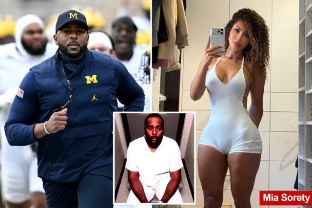 Sherrone Moore, ex-técnico de futebol da Universidade de Michigan, ofereceu Sherrone Moore, ex-técnico de futebol da Universidade de Michigan, ofereceu ingressos para modelos OnlyFans em troca de quarteto, diz o relatório