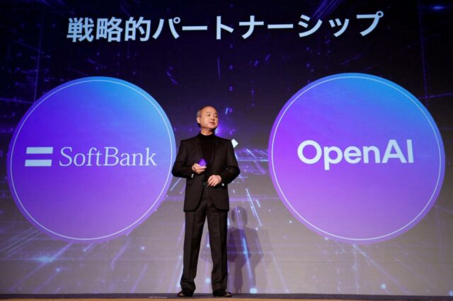 SoftBank conclui investimento de US$ 40 bilhões em OpenAI: relatório CEO da SoftBank, Masayoshi Son apresentando parceria com SoftBank e OpenAI.