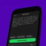 Lista de reprodução solicitada do Spotify (a imagem mostra um exemplo de prompt extenso)