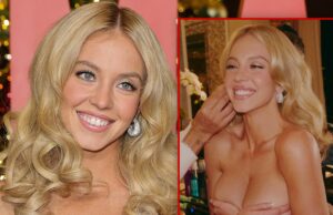 Sydney Sweeney segura o peito em foto de topless sydney sweeney principal getty insta composto