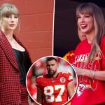 Taylor Swift acompanhada por Selena Gomez e Lena Dunham no jogo Chiefs vs.