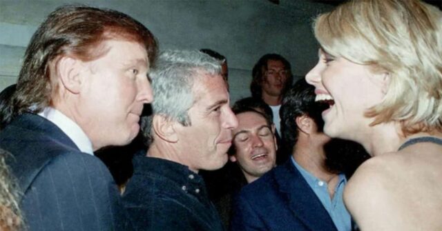 Donald Trump e Jeffrey Epstein juntos.