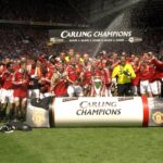 David Beckham comemora com Ole Gunnar Solskjaer contra o West Ham