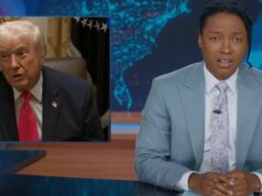 ‘The Daily Show’ assa Trump como ‘Drone Strike Santa’ após ameaça estranhamente específica para narcoterroristas | Vídeo 'The Daily Show' assa Trump como 'Drone Strike Santa' após ameaça estranhamente específica para narcoterroristas | Vídeo