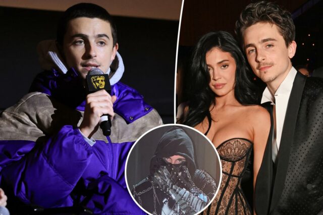Timothée Chalamet faz referência à namorada Kylie Jenner em um rap com o alter ego EsDeeKid
