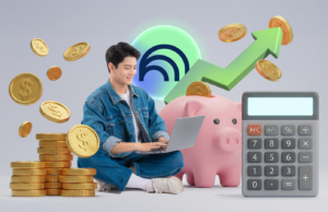 Transformei o NotebookLM em meu treinador de finanças pessoais – e ele revelou meus piores hábitos financeiros Um jovem usando um laptop e fones de ouvido, sentado entre os logotipos flutuantes do YouTube e do NotebookLM.