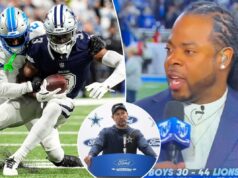 Treinador dos Cowboys se dirigindo a George Pickens sobre postagem da NSFW após comentários contundentes do ex-astro da NFL O técnico do Dallas Cowboys, Brian Schottenheimer, falando em entrevista coletiva.