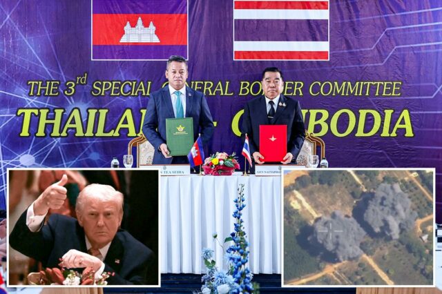 Trump declara cessar-fogo entre a Tailândia e o Camboja novamente – e diz que os EUA se tornaram os mantenedores da paz no mundo
