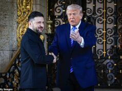 Trump e Zelensky falam após reunião do plano de paz, enquanto o presidente diz que são “muito próximos”, exceto por “uma ou duas questões espinhosas” Donald Trump cumprimentou o presidente ucraniano, Volodymyr Zelensky, na entrada de sua propriedade em Mar-a-Lago, antes de uma reunião altamente antecipada entre os dois.