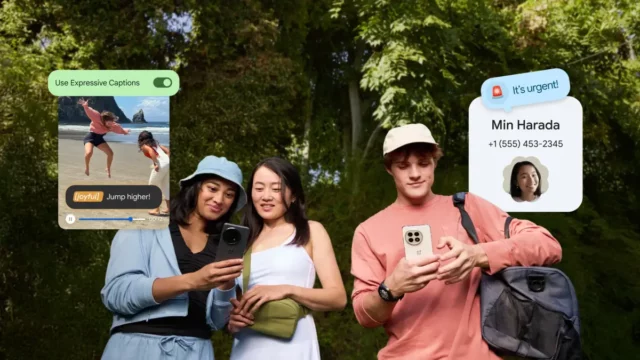 dispositivos de três pixels mostrando novos recursos do Android 16