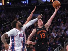 Tyler Kolek atinge velocidade após recente sequência de jogadas fortes Tyler Kolek vai para a bandeja durante a derrota dos Knicks para o 76ers em 19 de dezembro de 2025. Ele marcou apenas dois pontos na derrota.