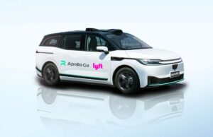 Uber e Lyft testarão robotáxis Baidu em Londres no próximo ano, juntando-se à Waymo Baidu's Apollo Go robotaxi on Lyft's network