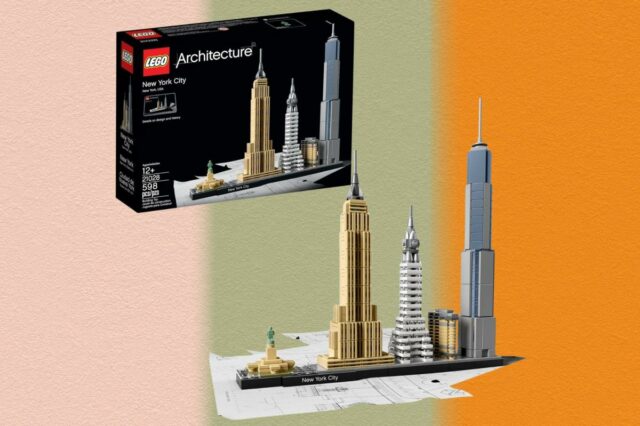 Lego Architecture Horizonte da cidade de Nova York definido com caixa.