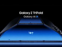 Um preço absurdo nos EUA arruinará o Galaxy Z TriFold, e a Apple nos mostrou por quê Smartphone Huawei com três dobras contra um fundo geométrico