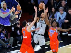 Victor Wembanyama é um unicórnio da NBA que atrapalha os Knicks Victor Wembanyama nº 1 do San Antonio Spurs arremessa entre Chet Holmgren nº 7 e Cason Wallace nº 22 do Oklahoma City Thunder no quarto quarto de um jogo semifinal da Emirates NBA Cup na T-Mobile Arena em 13 de dezembro de 2025 em Las Vegas, Nevada.