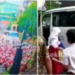 Vítima de carro que transportava MBG colidindo com multidão de estudantes no SDN Kalibaru 01 ainda sendo cuidado por 5 pessoas! 1 Recebeu tratamento intensivo