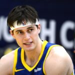 Alex Toohey, do Santa Cruz Warriors, durante o media day do time na Kaiser Permanente Arena em Santa Cruz, Califórnia, na segunda-feira, 3 de novembro de 2025. (Doug Duran/Bay Area News Group)