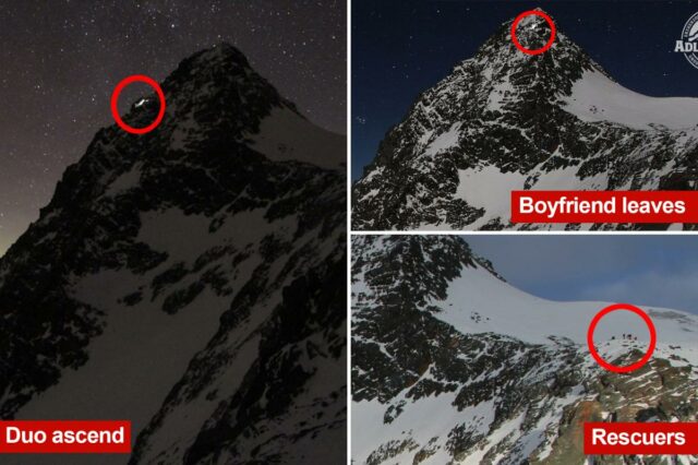 Luzes de emergência para alpinistas na montanha Großglockner.