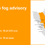 Alerta de neblina densa em vigor para a Delta até o meio-dia de segunda-feira – visibilidade limitada a 1/4 de milha