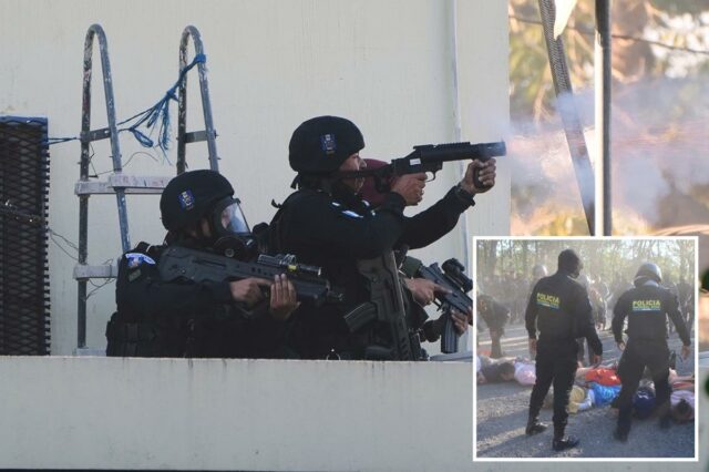 3 policiais mortos em revolta de gangues enquanto presidiários se Forças de segurança da Guatemala disparando armas para recuperar o controle de uma prisão.