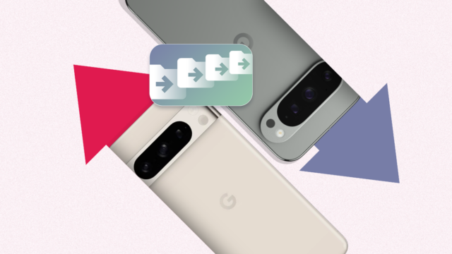 Uma mão segurando um telefone com ícones de câmera, segurança e bateria ao redor com um sinal de alerta.