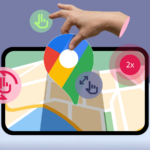 Google Maps na tela do telefone mostrando o recurso de navegação