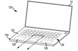 A Apple cai para o 7º lugar no ranking de patentes dos EUA em 2025, à medida que as concessões caem 11%, por relatório A Apple continua trabalhando no MacBook todo em vidro com teclado virtual e trackpad | Desenho de patente