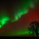 Dois gráficos lado a lado. À esquerda está uma projeção de onde a aurora boreal será visível em 19 de janeiro, enquanto à direita está uma projeção de onde ela será visível em 20 de janeiro.