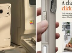 A capa do iPhone 17 Pro oferece homenagem ao Macintosh original de 1984 Capa para iPhone 17 Pro oferece homenagem ao Macintosh original de 1984 | Case Spigen LS visto ao lado de um Macintosh