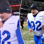 A entrevista vulgar pós-jogo de Harrison Mevis causa confusão na NBC após o thriller dos playoffs do Rams