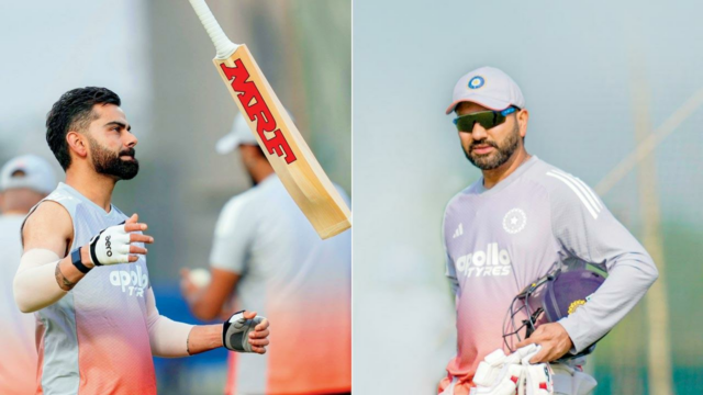 A equipe da Índia conta com Virat Kohli e Rohit A equipe da Índia conta com Virat Kohli e Rohit Sharma para o desafio Kiwi em Kotambi