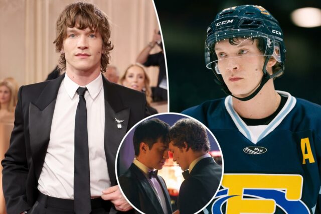 Connor Storrie e Hudson Williams no 83º Globo de Ouro Anual.