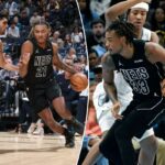 Noah Clowney, nº 21 do Brooklyn Nets, vai até a cesta durante o jogo contra o Memphis Grizzlies em 11 de janeiro de 2026 no FedExForum em Memphis, Tennessee.