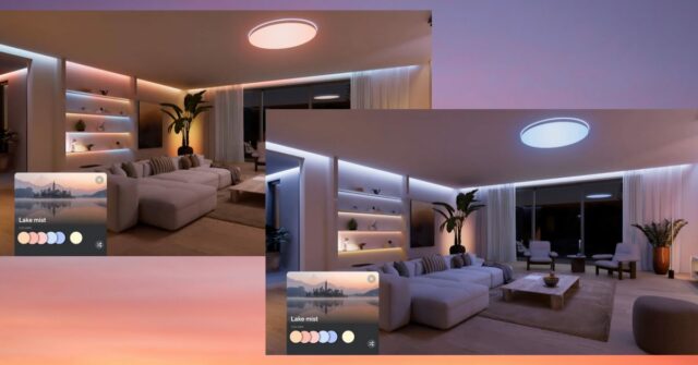 A iluminação Philips Hue está prestes a ficar muito mais inteligente com SpatialAware | Antes da esquerda, depois da direita