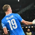 Rasmus Hojlund em ação pelo Napoli.