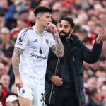 O técnico do Manchester United, Ruben Amorim, durante a partida da Premier League entre Crystal Palace e Manchester United no Selhurst Park em 2025 em Londres, Inglaterra.