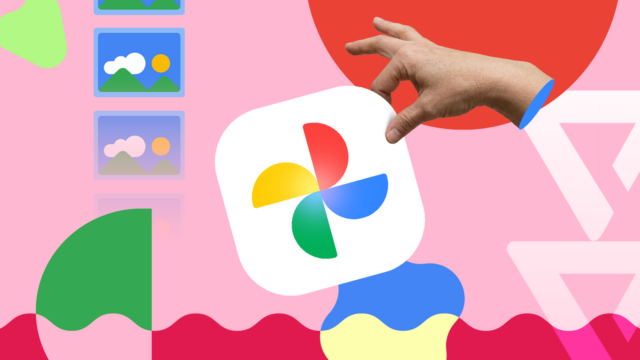 um telefone exibindo os resultados da pesquisa do Google Fotos em uma mesa ao lado de duas maçãs vermelhas