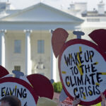 Cartoon sobre a falta de atenção às mudanças climáticas nos EUA