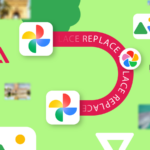 Logotipo do Google Fotos com um rótulo