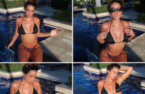 Adivinhe o DJ Bikini Babe postado à beira da piscina! Babe de biquíni preto Sommer Ray saindo na piscina